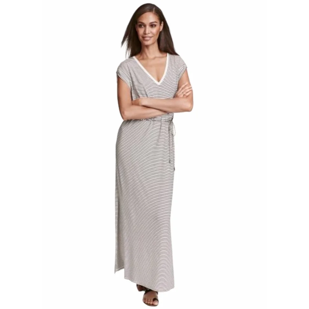 h&m striped jersey dress Divided H&M W&B striped, fitted, knee-length dress ribbed Jersey Fabric Size 6